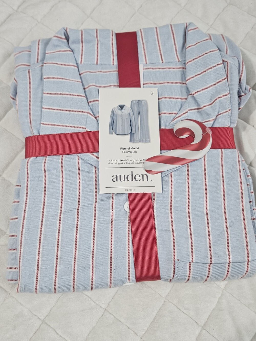 Auden Women's Cloud Knit Modal Long Sleeve Notch Collar Top and Pants Pajama Set